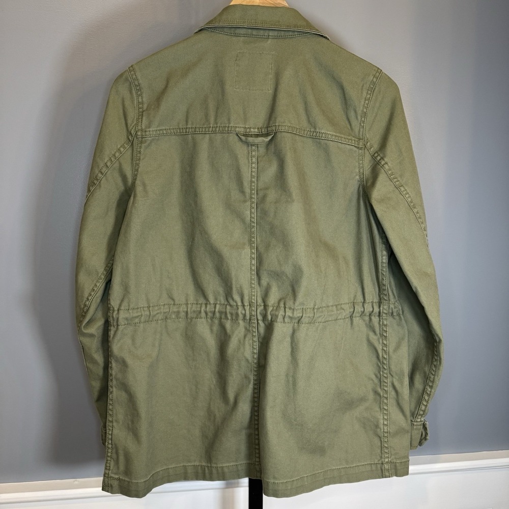 Madewell‎ Utility Cargo Jean Denim Jacket Women's M Olive Green Long Sleeve - Picture 9 of 10